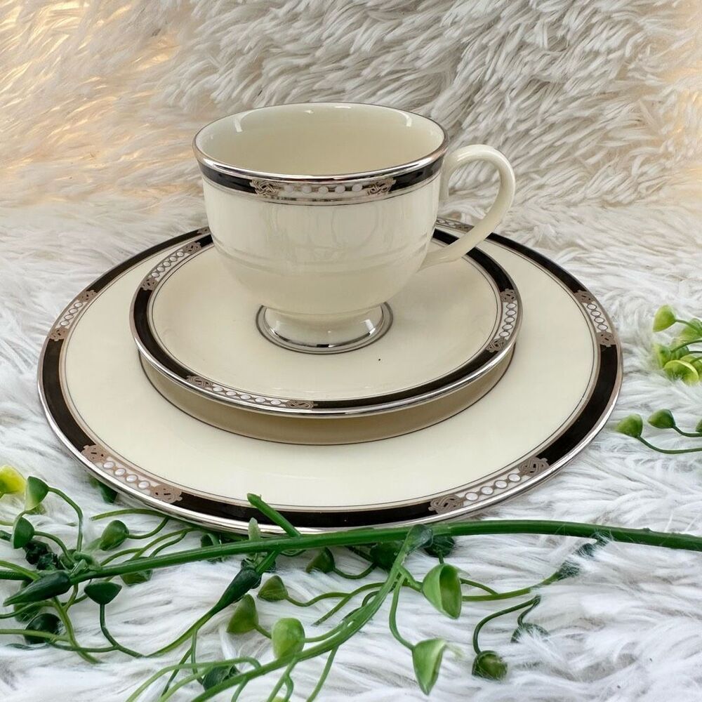 Lenox Hancock Platinum Presidential Collection Cup Saucer Bread & Butter‎ Plate